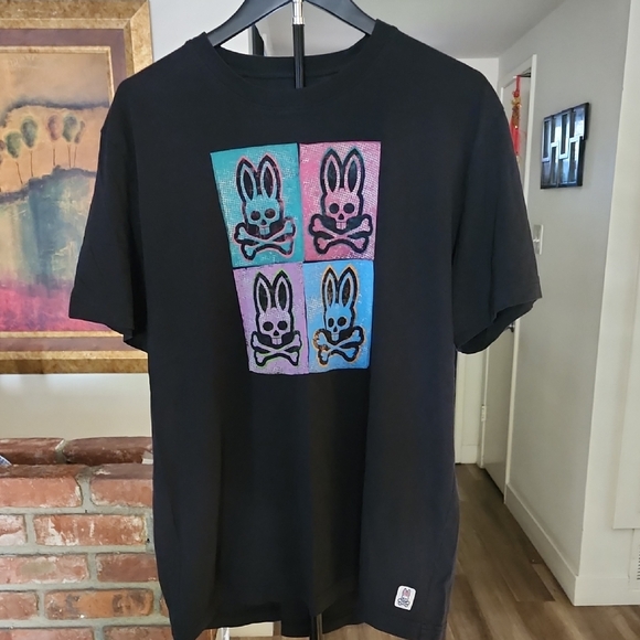 Psycho Bunny Black Tee with White Logo - Picture 2 of 8